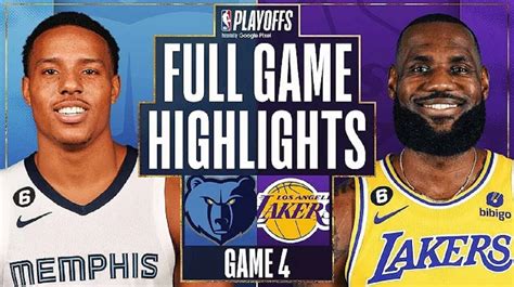 lakers vs grizzlies highlights game 4